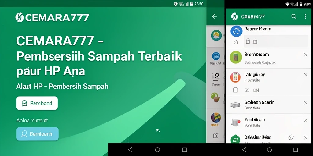 Antarmuka intuitif CEMARA777 yang memudahkan pembersihan sampah.