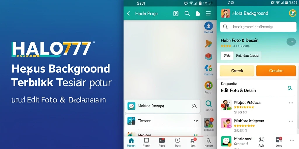 Antarmuka HALO777 yang sederhana dan fungsional untuk menghapus background.