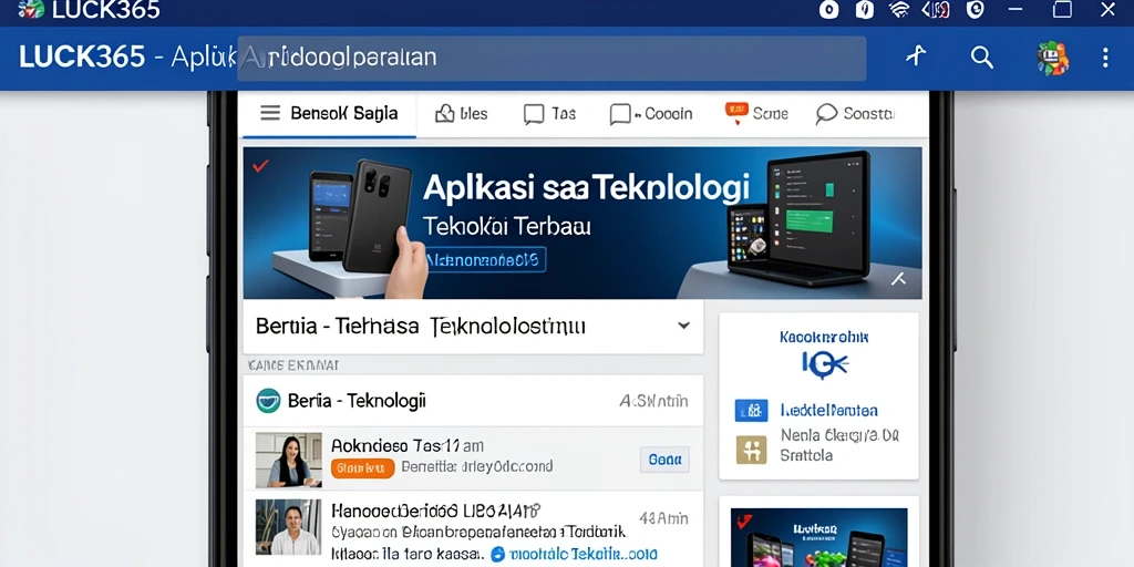 Antarmuka aplikasi LUCK365 menampilkan berita teknologi terkini dengan jelas.