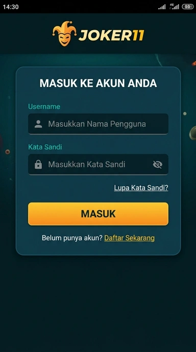 Tampilan halaman login joker11